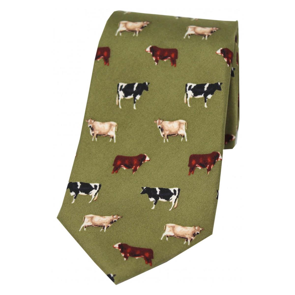 Heritage 1845 Silk Tie Cattle Green