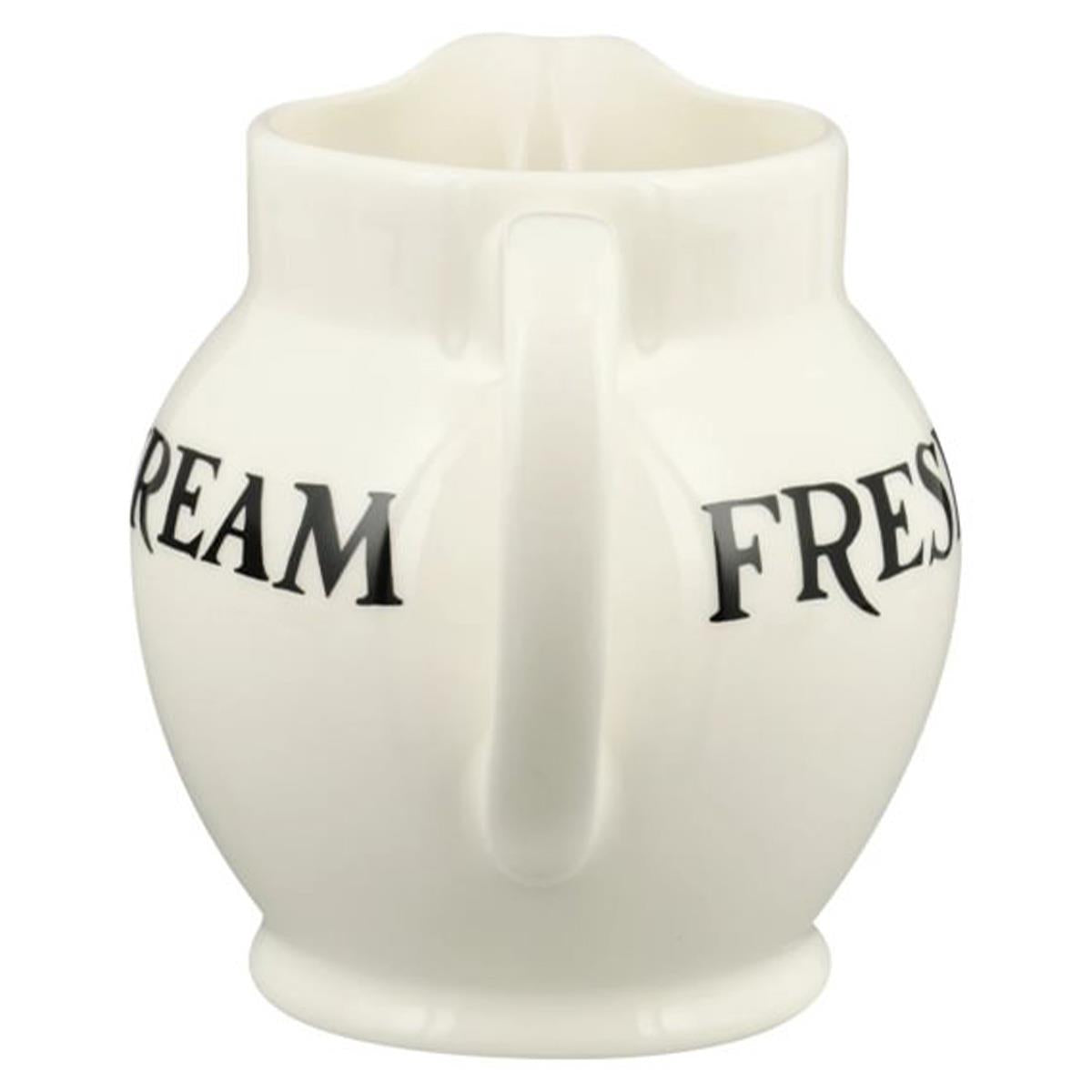 Emma Bridgewater Black Toast Jersey Cream Half Pint Jug Handle View
