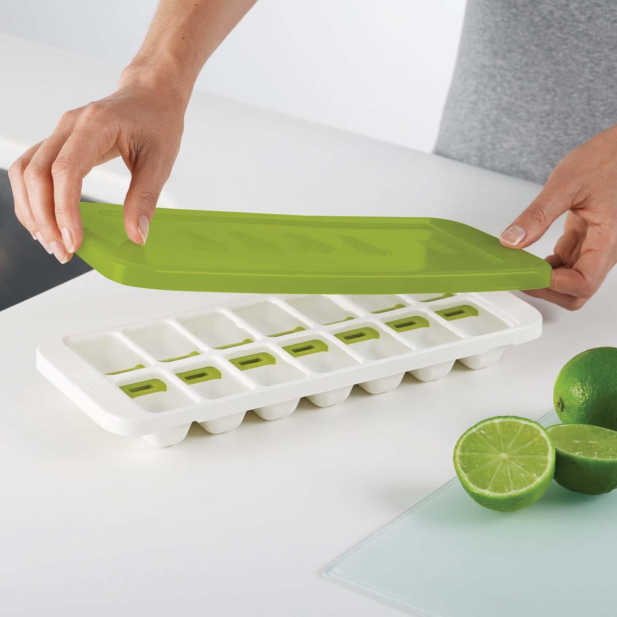 White/Green Joseph Joseph Quicksnap Plus Ice Cube Tray With Lid