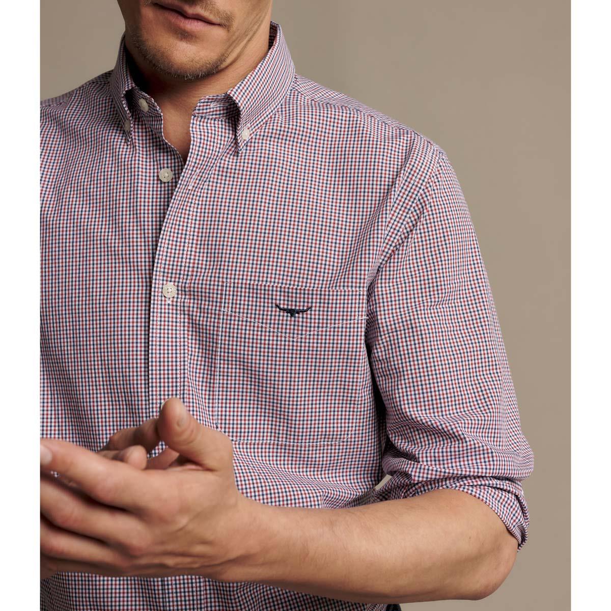 R.M. Williams Mens Whyalla Poplin Check Shirt