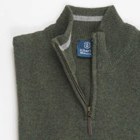 Albert and Maurice Netherton Zip Neck Lambswool Jumper Thyme