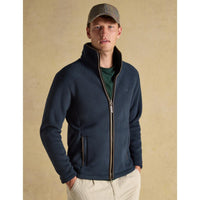 Navy Joules Mens Heritage Fleece Jacket On Model