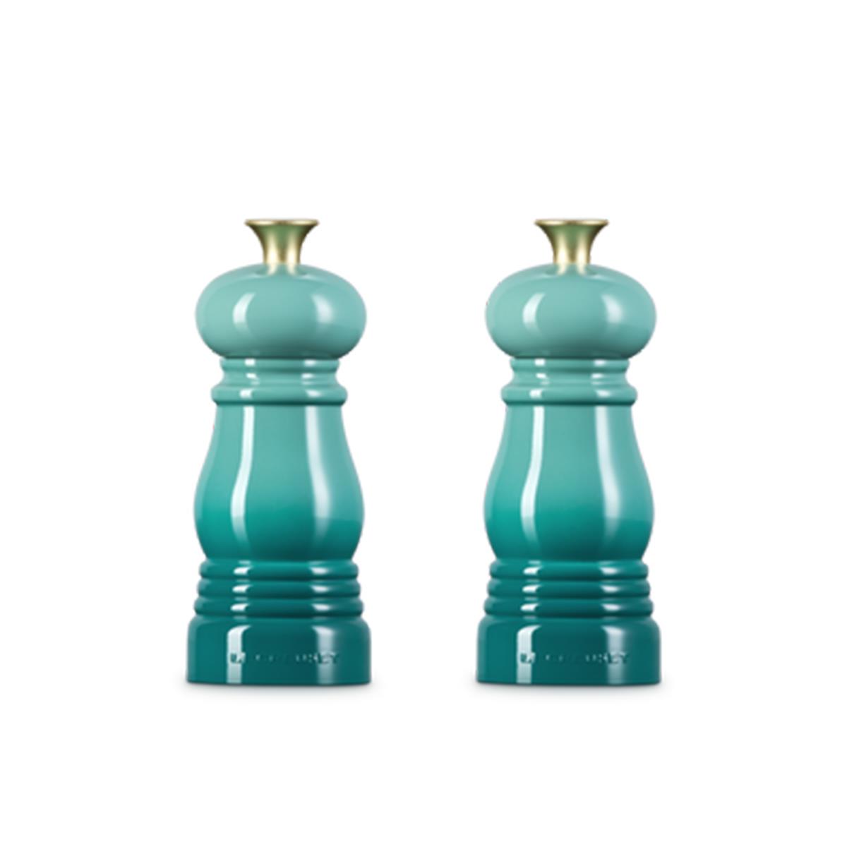 Le Creuset Set of 2 Classic Mini Mills Bleu Riviera colour