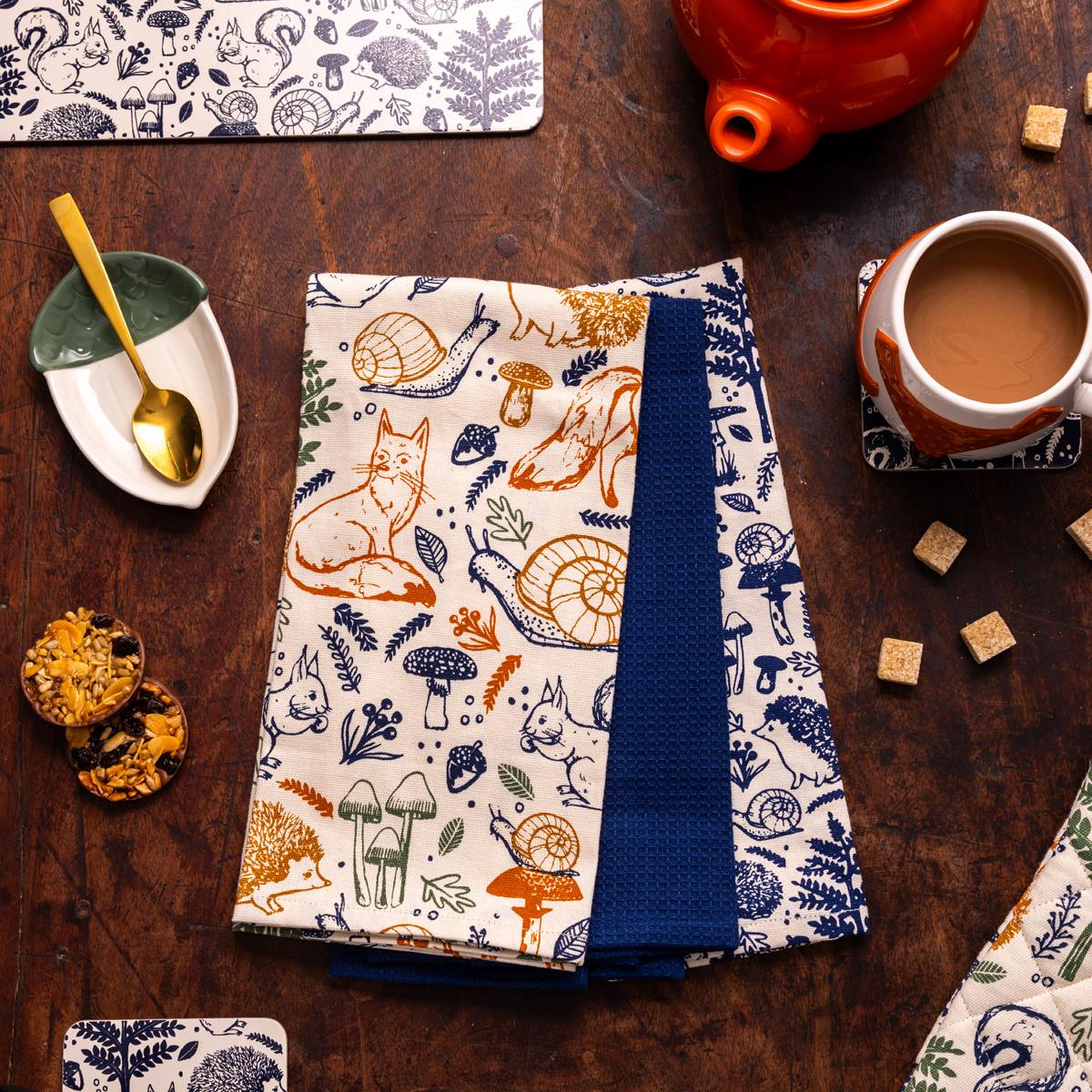 Price and Kensington Woodland Set of 3 Tea Towels