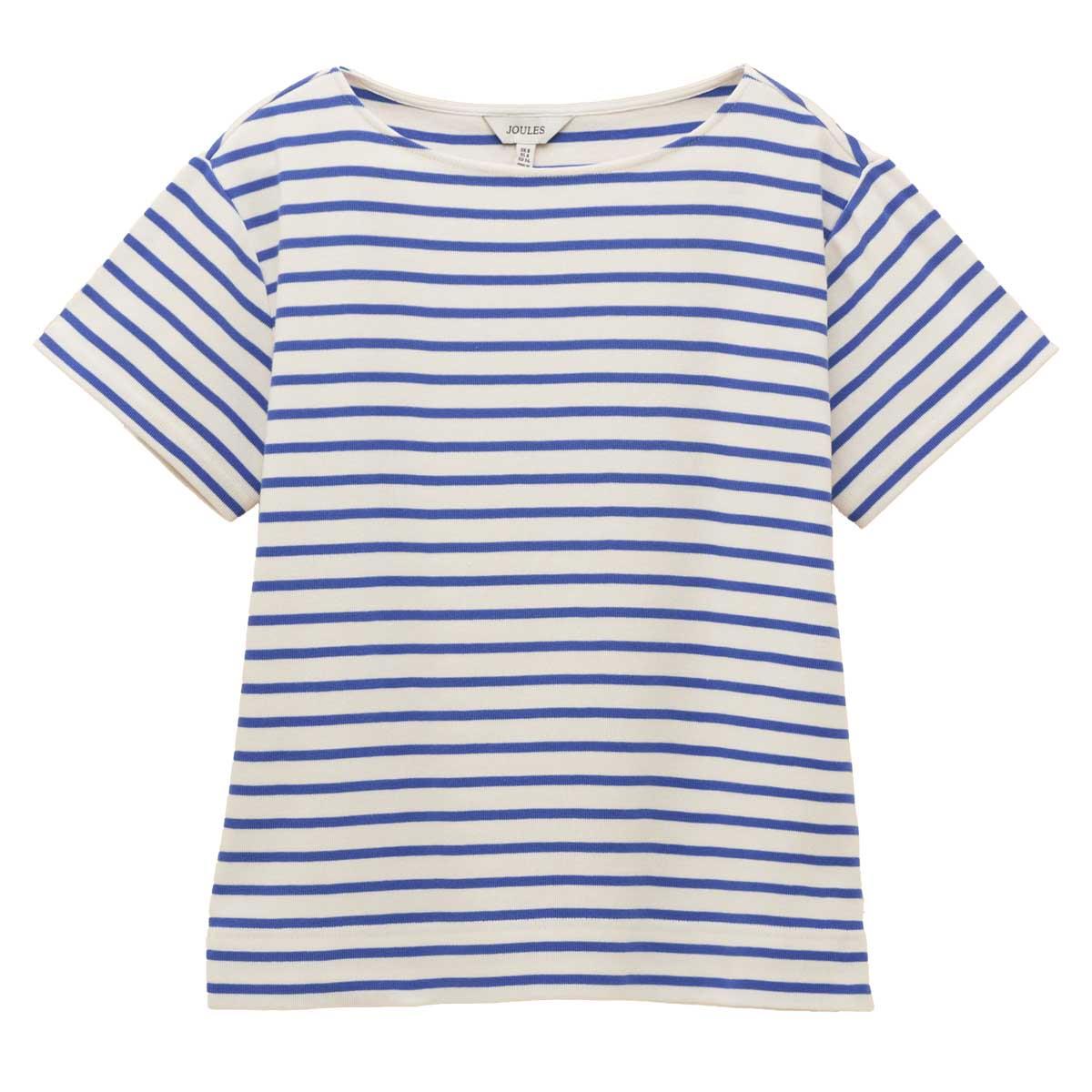 Blue Stripe Joules Womens Harbour Short Sleeve Top