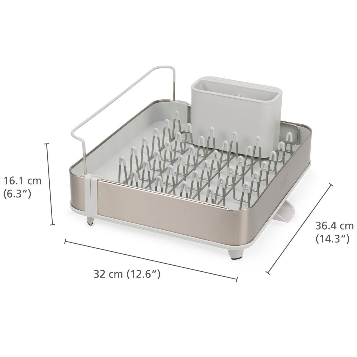 Joseph Joseph Extend Steel Light Stone Expandable Dish Rack dimensions