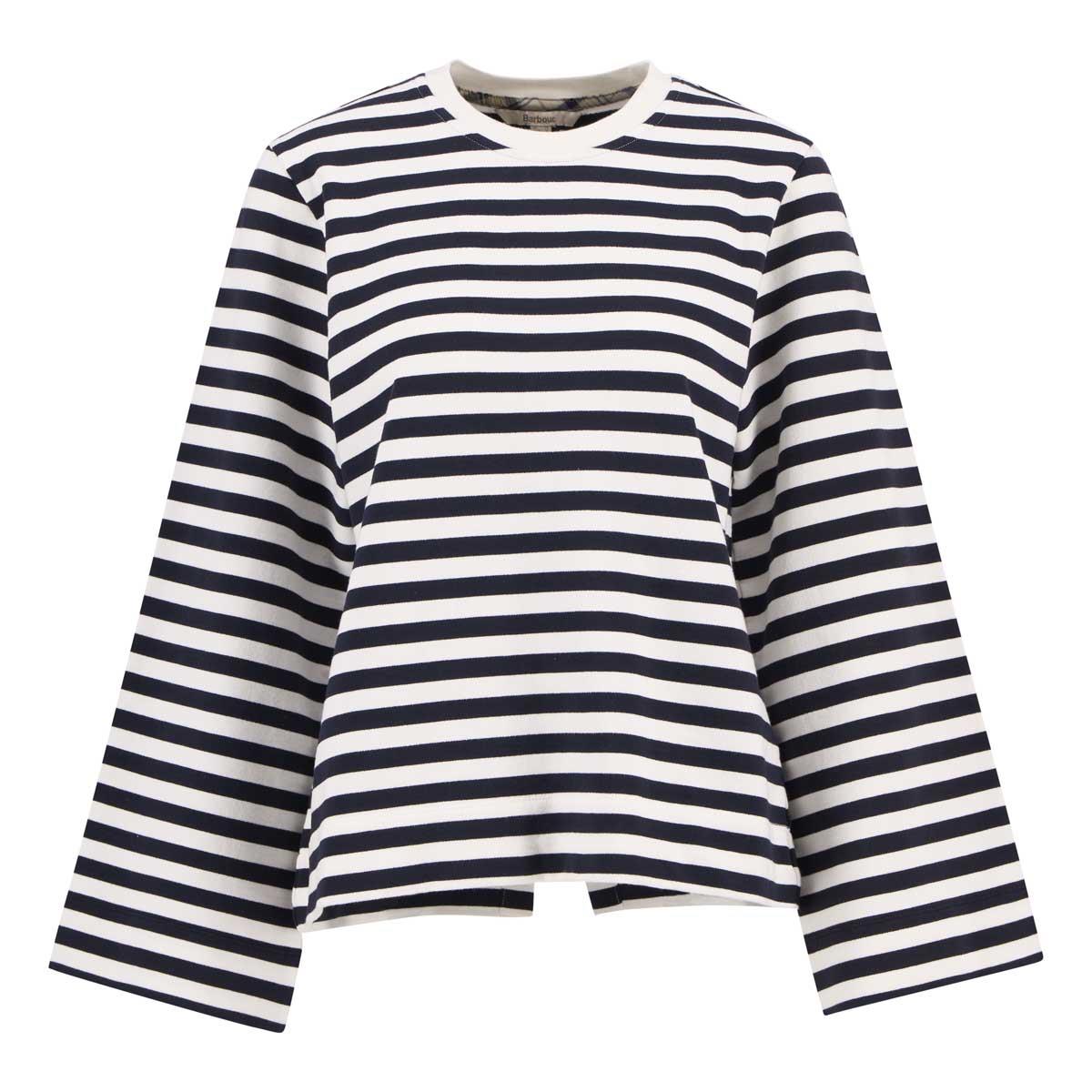 Cloud/Dark Navy Stripe Barbour Womens Layla Sweatshirt