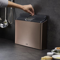Rose Gold Joseph Joseph Folio Steel 4-piece chopping board set lifestyle