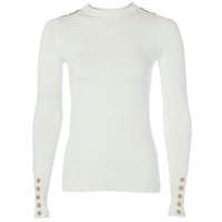 Holland Cooper Womens Buttoned Knit Crew Neck Jumper
