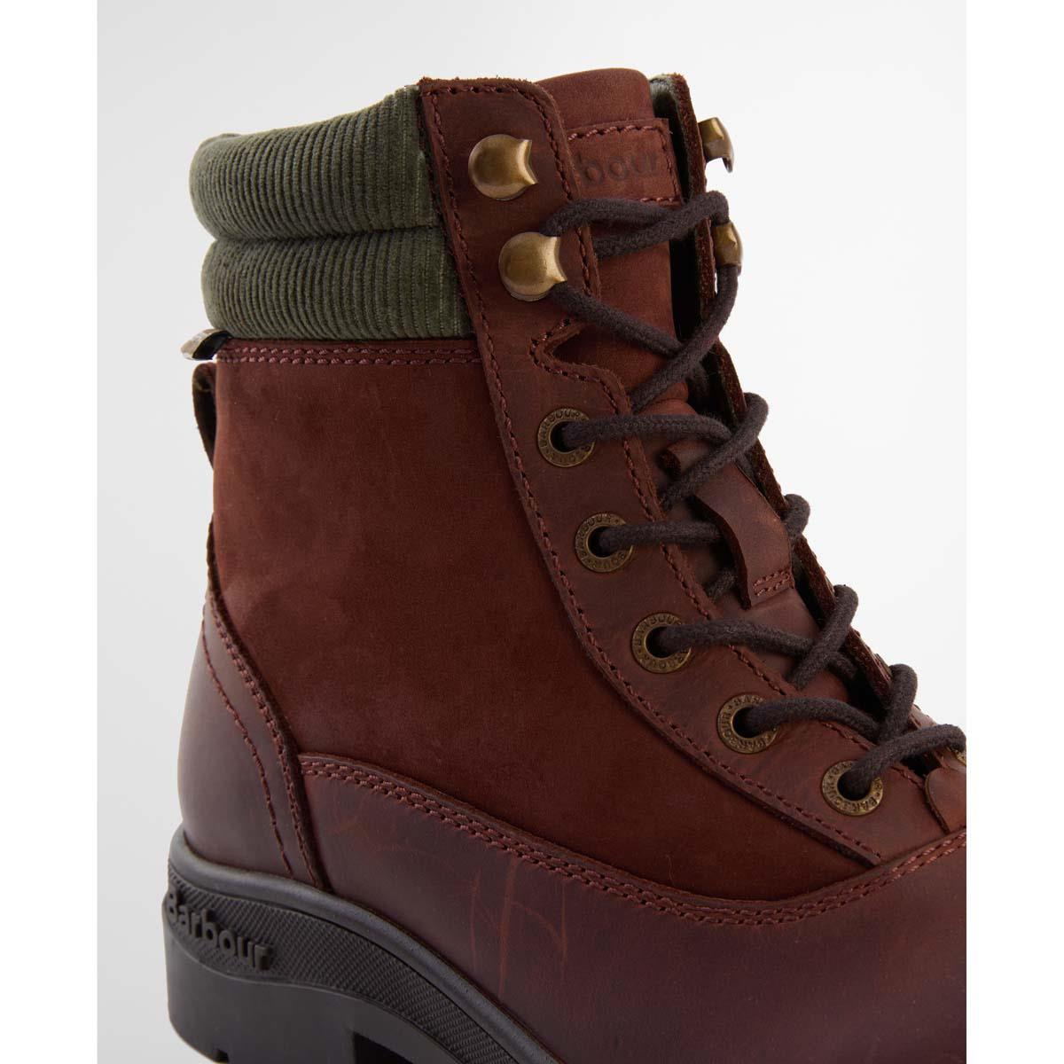 Mahogony/Chocolate Nubuck Barbour Womens Laurelle Lace Up Boot Front