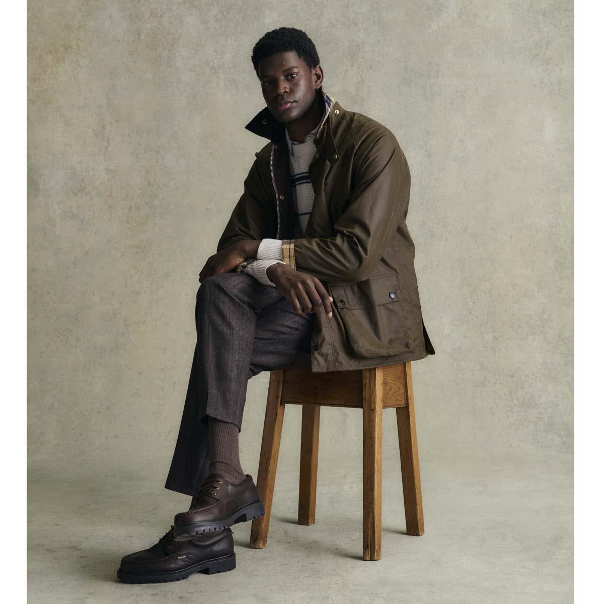 BROWN Barbour Mens Icons Bedale Wax Jacket LS4