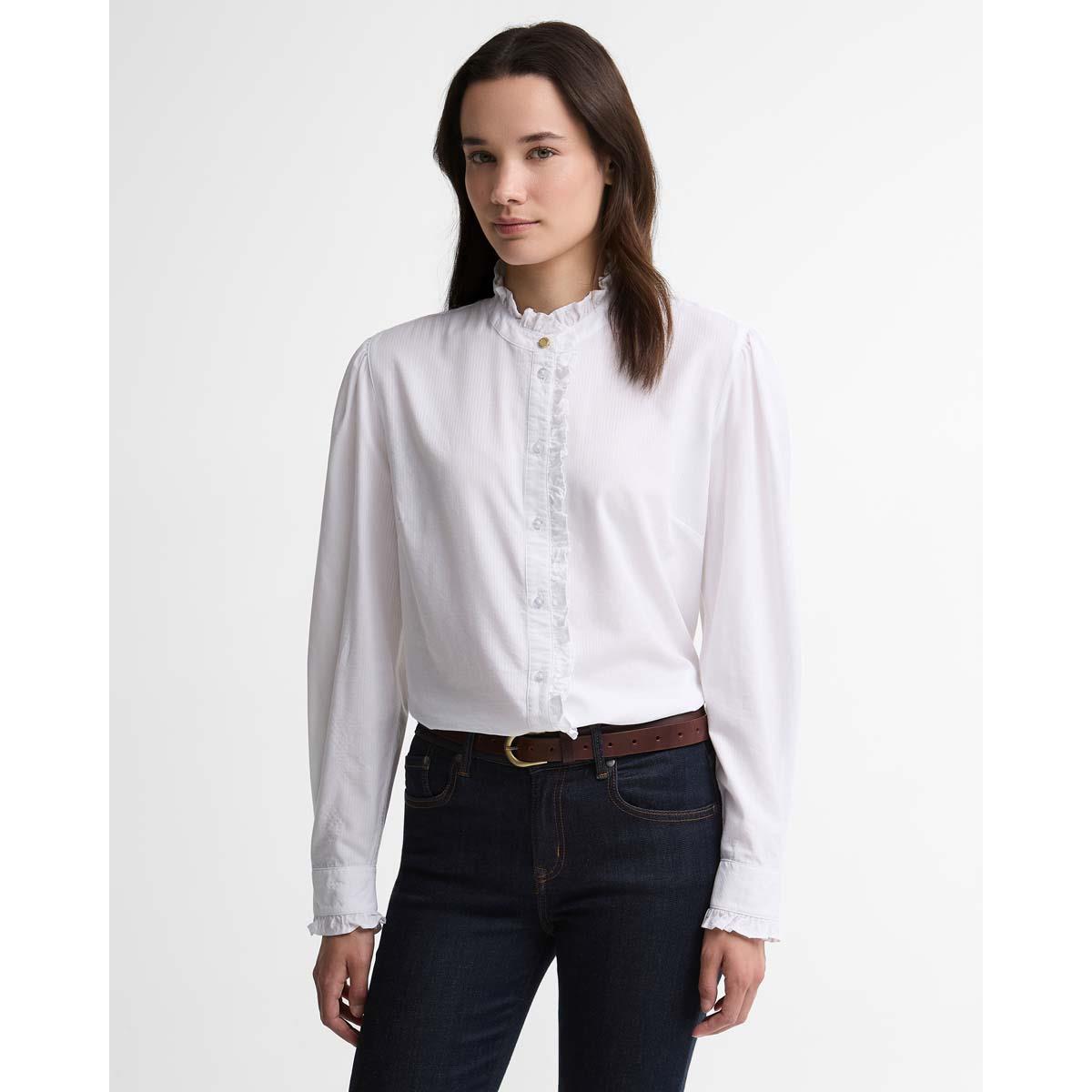 White Barbour Womens Clemency Shirt Front