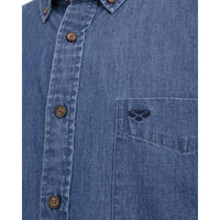 Mid Blue Wash Hoggs of Fife Mens Archerfield Denim Shirt POCKET