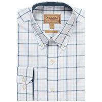 Deep Ocean Blue/Coral Peach Schoffel Mens Holkham Shirt