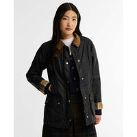 Navy/Birchwood Barbour Womens Icons Beadnell Wax Jacket FRONT