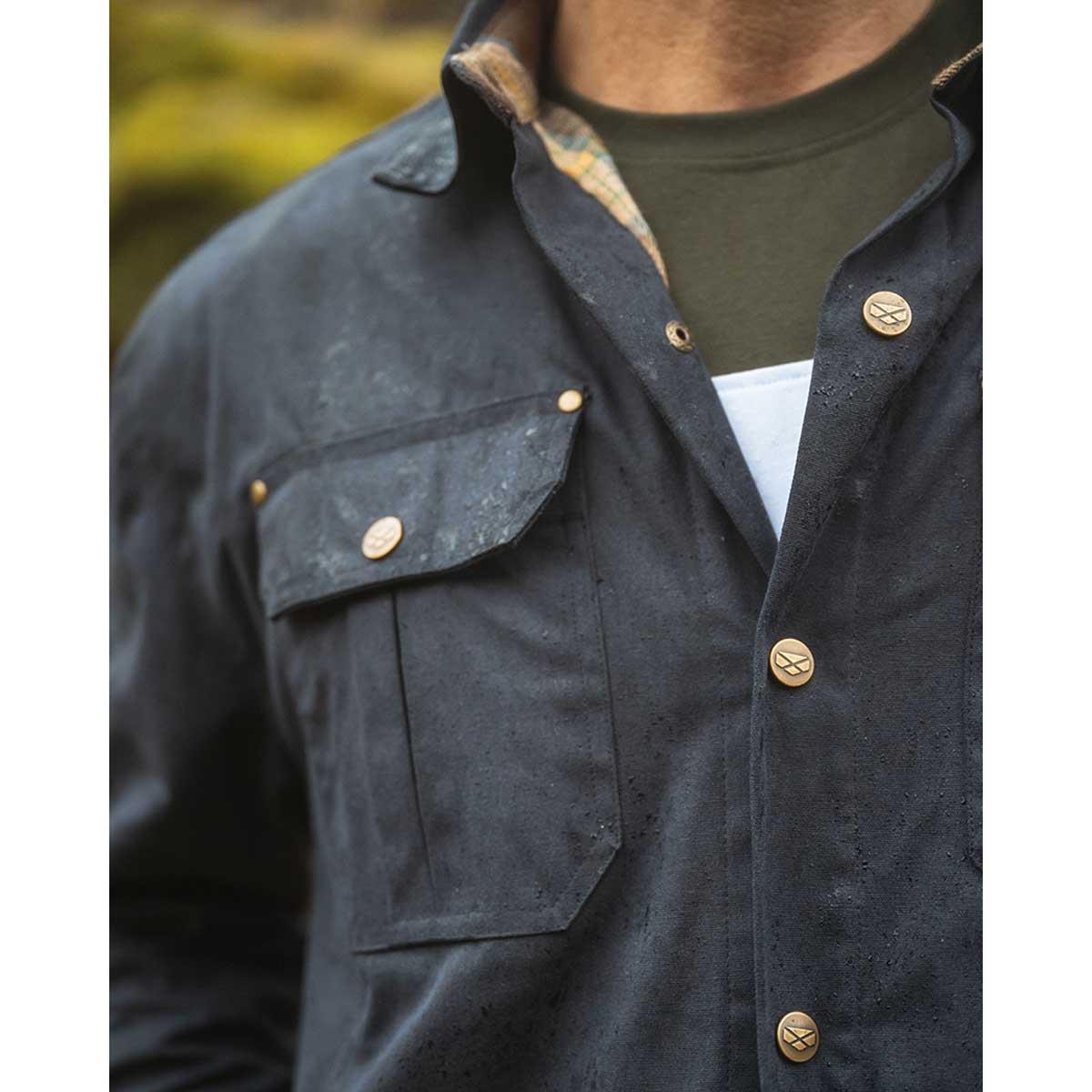 Hoggs Of Fife Huntly Mens Huntly Waxed Canvas Utility Overshirt