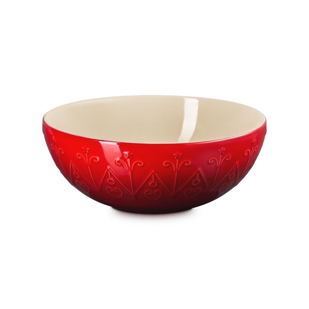 Le Creuset Stoneware Serve Bowl 25cm Christmas Relief