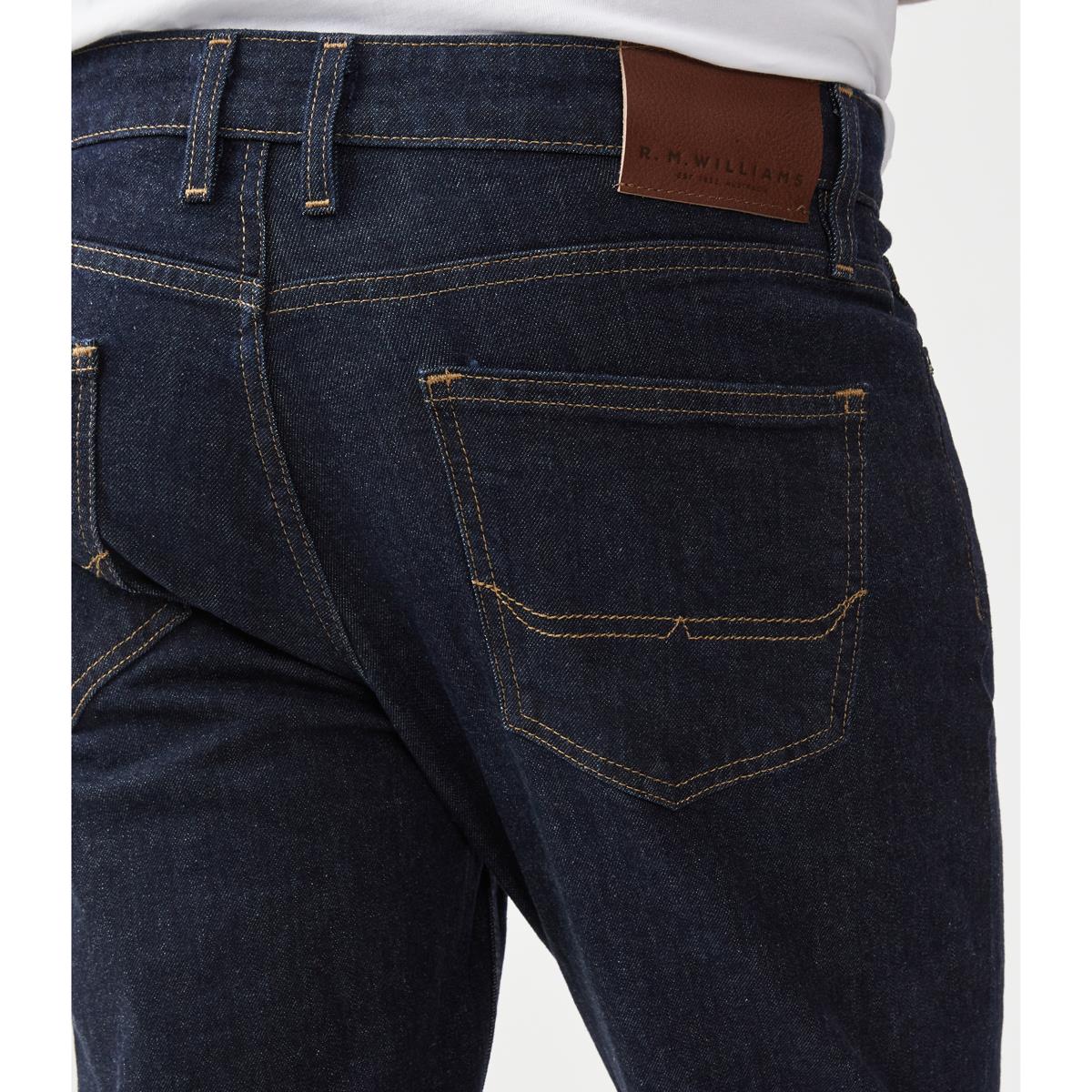 Indigo Rinse Wash R.M. Williams Mens Ramco Denim Jeans Lifestyle Rear