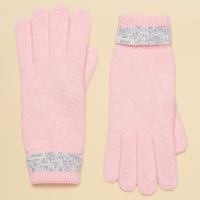Pink/Grey Joules Womens Popley Stripe Gloves