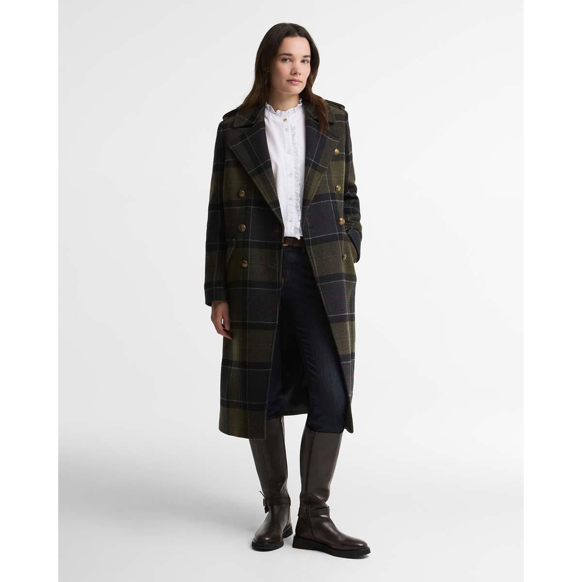 Barbour Womens Cottesmore Checked Wool Coat