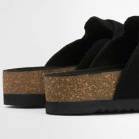 Black Suede Barbour Kyra Closed Toe Sandal heel