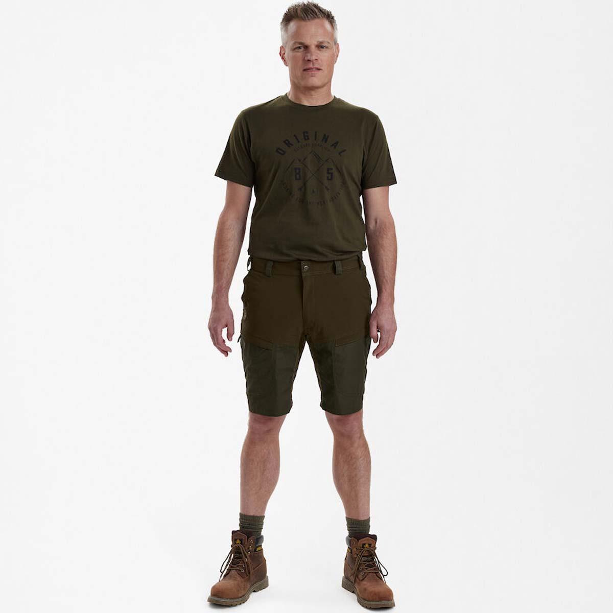 Deep Green Deerhunter Mens Strike Shorts on model