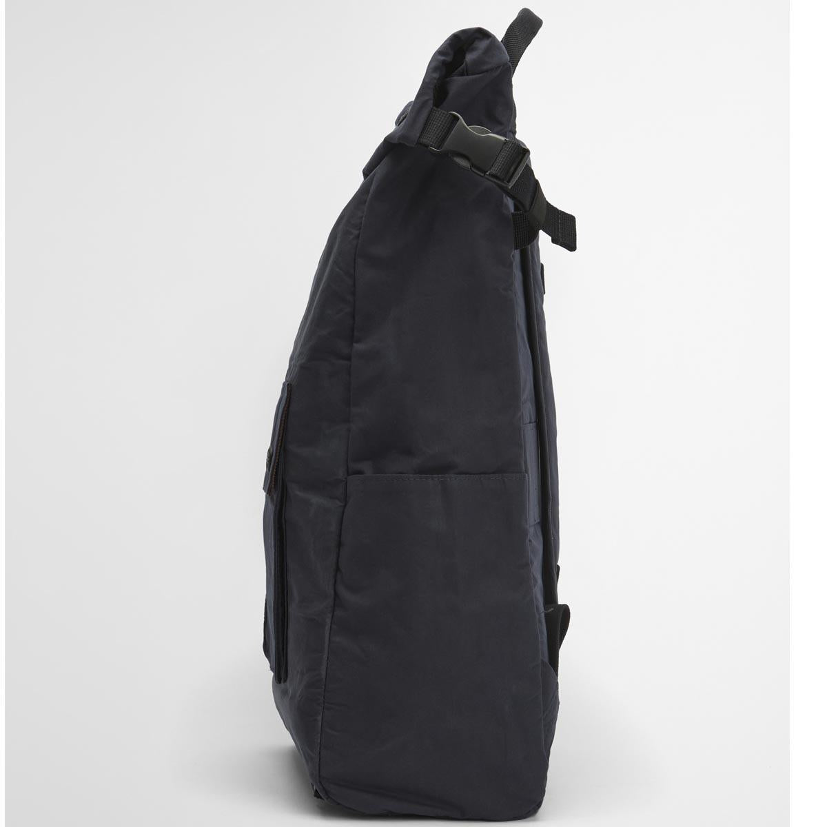Navy Barbour Transport Foldover Backpack Bag side2