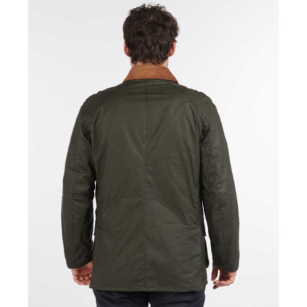 Archive Olive Barbour Mens Lightweight Ashby Wax Jacket Back
