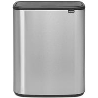 Matt Steel Fingerprint Proof Brabantia Bo Touch Bin 2x30 Litre