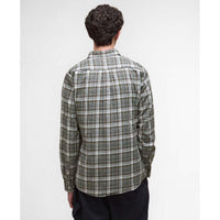 Olive Barbour Mens Mosswood Tailored Checked Shirt Back