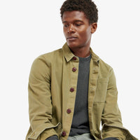 Bleached Olive Barbour Mens Washed Overshirt