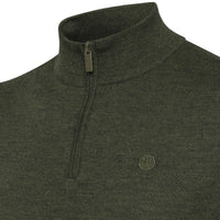 Green Moss Beretta Mens Merino Half Zip Sweater Zipped