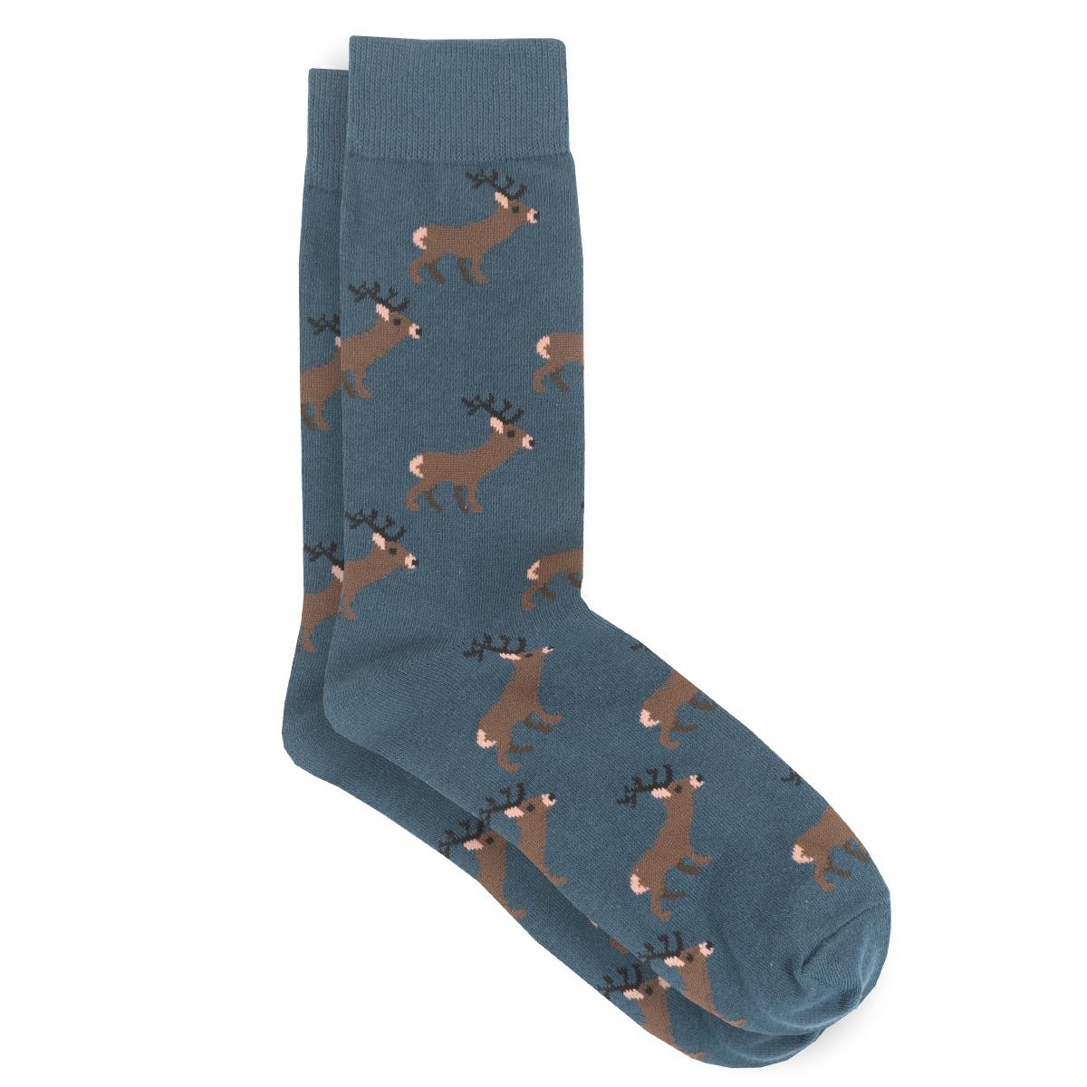 Blue Albert and Maurice Mens Stag Socks