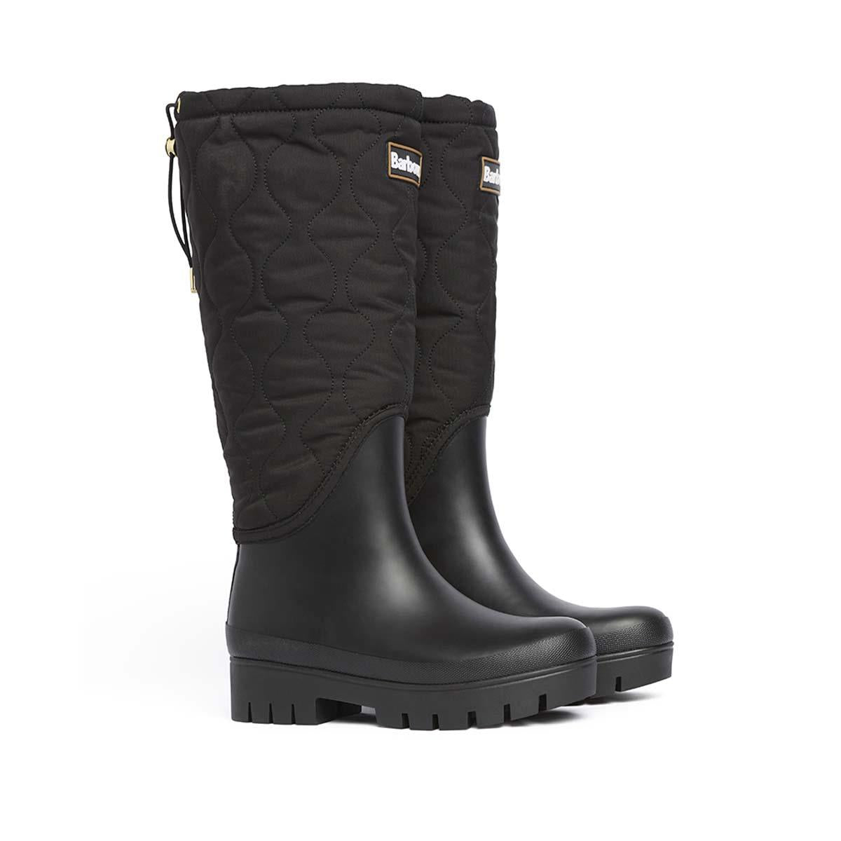 Black Barbour Womens Marnie Quilted Tall Welly