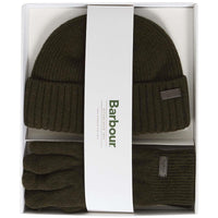 Barbour Mens Carlton Beanie & Gloves Gift Set