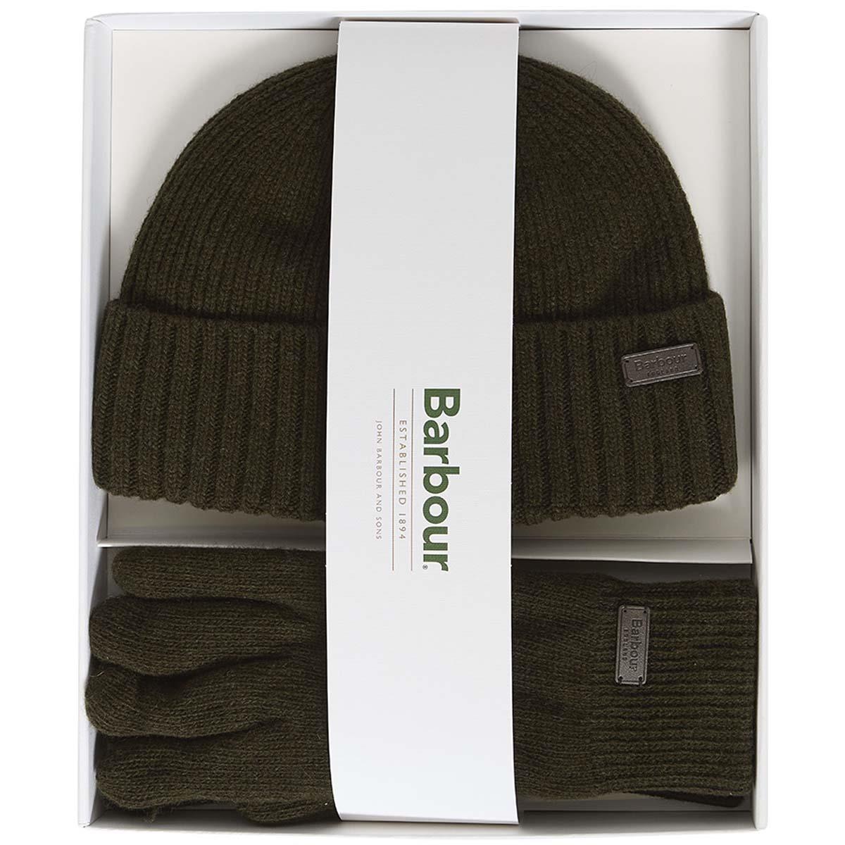Barbour Mens Carlton Beanie & Gloves Gift Set