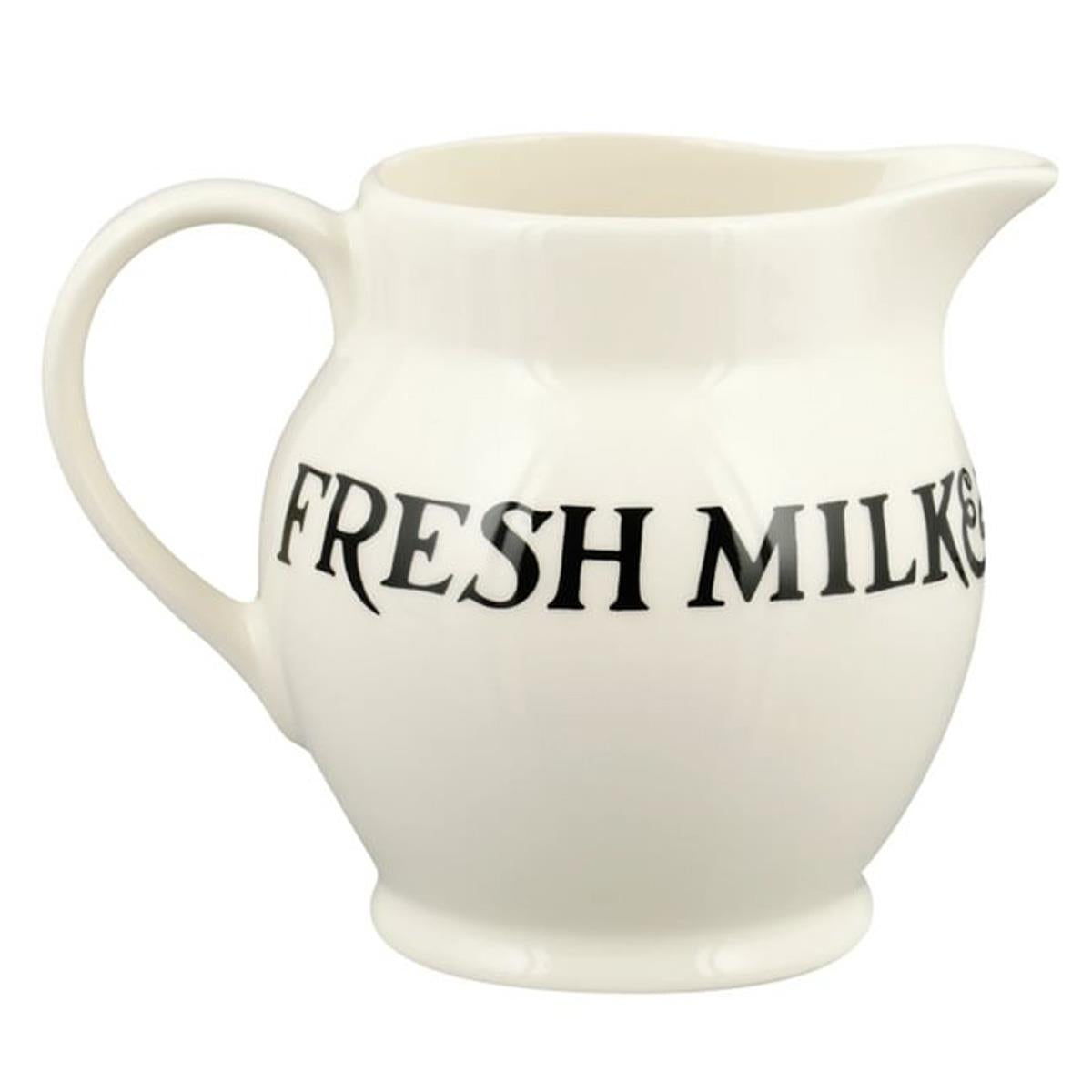 Emma Bridgewater Black Toast Jersey Cream Half Pint Jug Side View