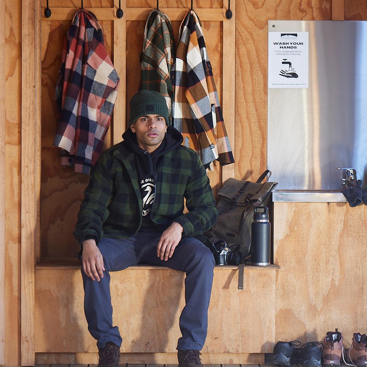 Olive/Black Check Swanndri Mens Hudson Jacket Lifestyle