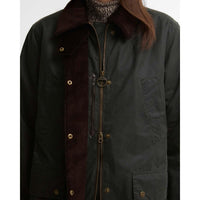 Sage/Classic Barbour Womens Antoinette Wax Jacket Zipper
