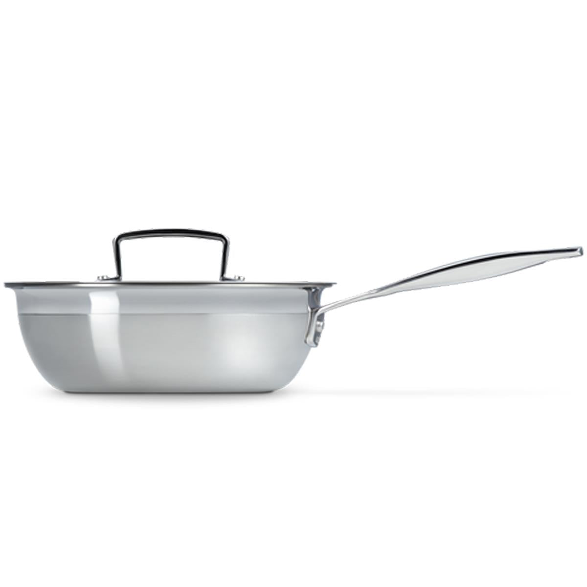 Le Creuset 3-Ply Stainless Steel 20cm Non Stick Chefs Pan sides