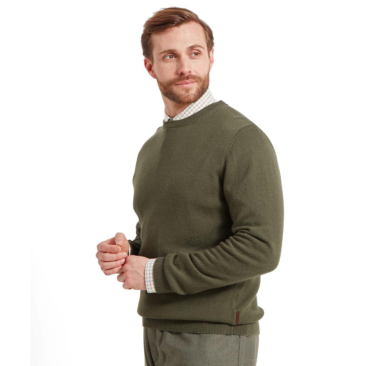 Schoffel Mens Lewis Lambswool Crew Neck Jumper model side