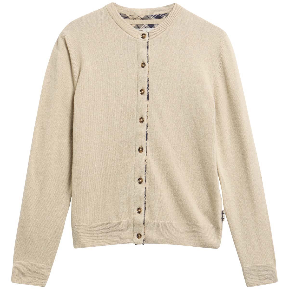 Honey/Birchwood Tartan Barbour Womens Pendle Knitted Cardigan
