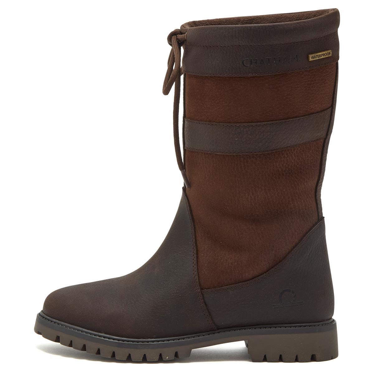 Dark Brown Chatham Womens Hexham II Mid Calf Riding Boots Side View