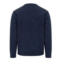 Storm Blue Marl Hoggs Of Fife Mens Melrose II Crew Pullover Back