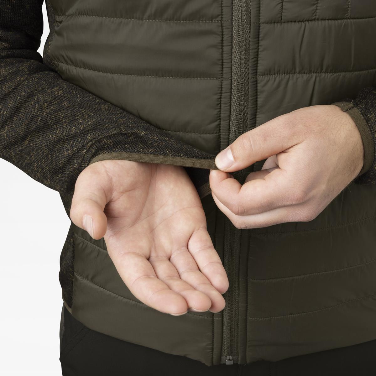 Pine Green Seeland Mens Theo Hybrid Jacket Detail