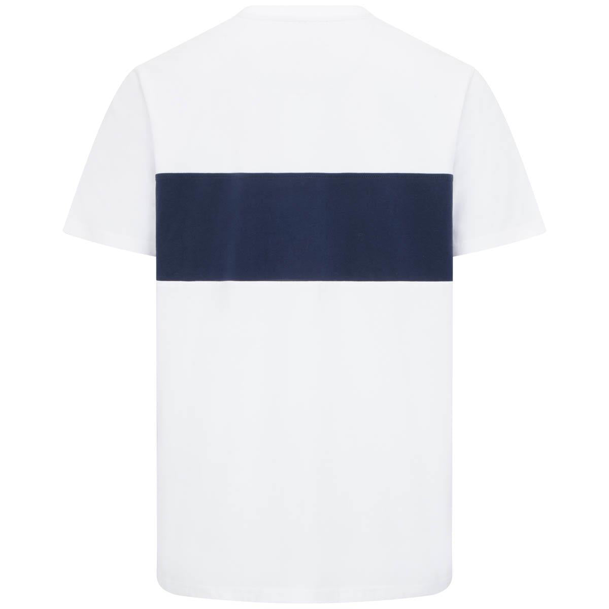 White/Navy/White Hoggs Of Fife Mens Dalbeattie Colour Block T-Shirt Back