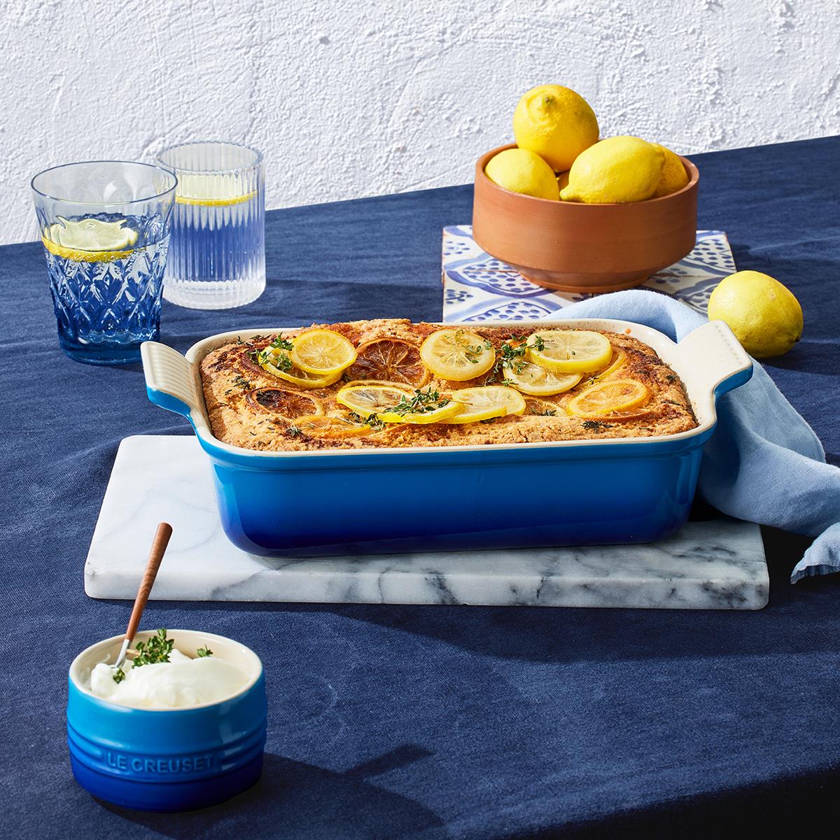 Le Creuset 26cm Stoneware Heritage Rectangular Dish Azure Blue