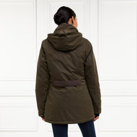 Khaki Holland Cooper Womens Stamford Country Coat On Model Back