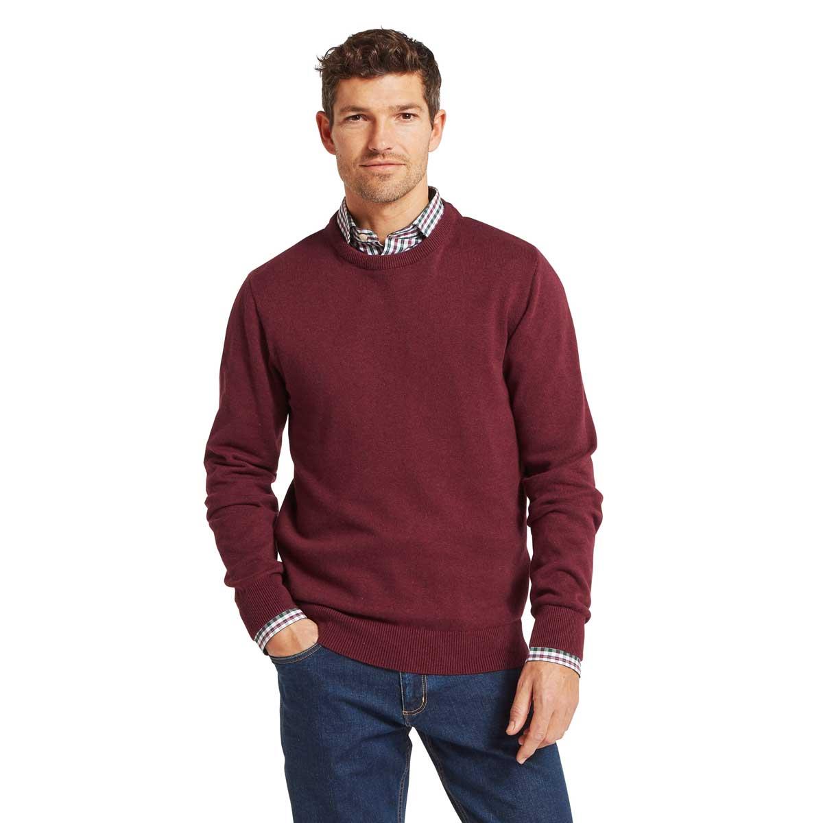 Schoffel Mens Calton Cotton Cashmere Crew Jumper