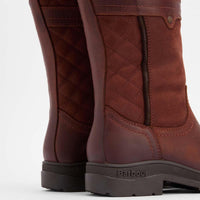 Mahogony/Chocolate Nubuck Barbour Womens Beaconsfield Tall Boot Heel